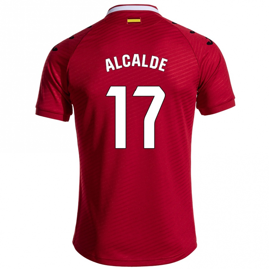 Kids Football Jacobo Alcalde #17 Dark Red Away Jersey 2024/25 T-Shirt Australia