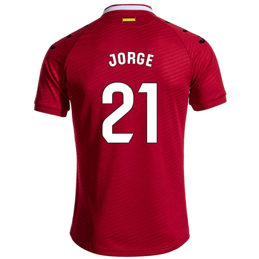 Kids Football Jeremy Jorge #21 Dark Red Away Jersey 2024/25 T-Shirt Australia