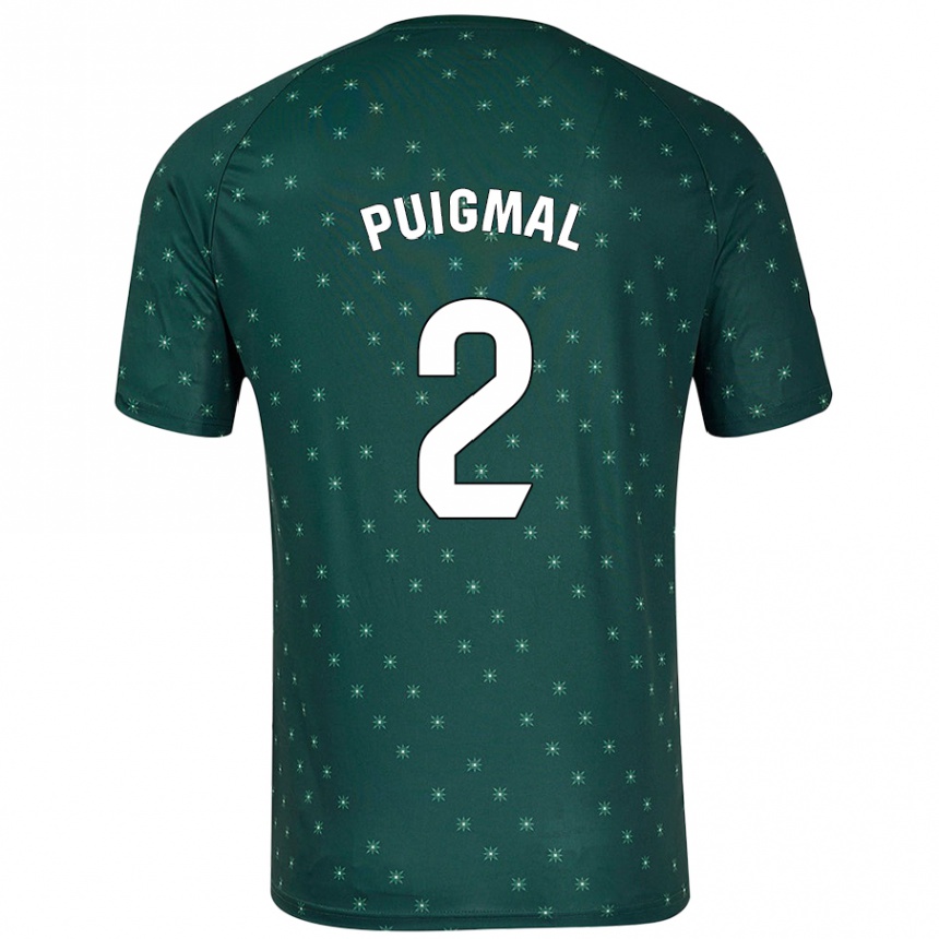 Kids Football Arnau Puigmal #2 Dark Green Away Jersey 2024/25 T-Shirt Australia