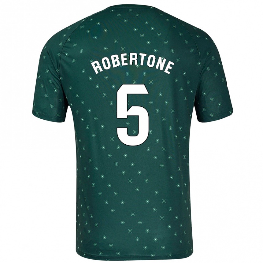 Kids Football Lucas Robertone #5 Dark Green Away Jersey 2024/25 T-Shirt Australia