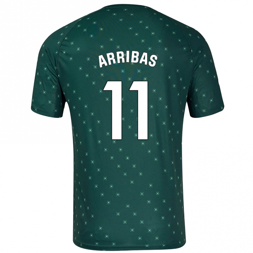 Kids Football Sergio Arribas #11 Dark Green Away Jersey 2024/25 T-Shirt Australia