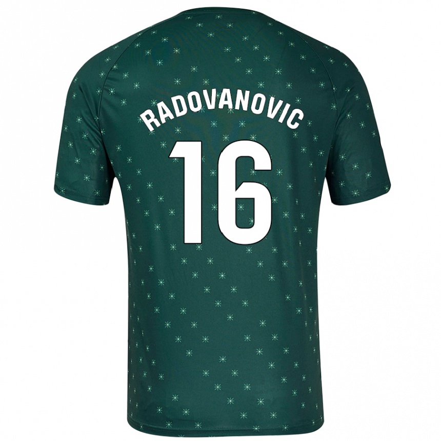 Kids Football Aleksandar Radovanovic #16 Dark Green Away Jersey 2024/25 T-Shirt Australia