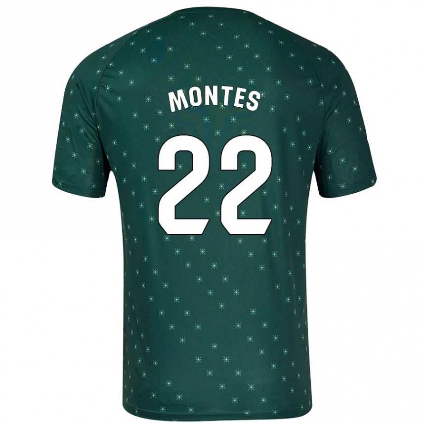 Kids Football César Montes #22 Dark Green Away Jersey 2024/25 T-Shirt Australia