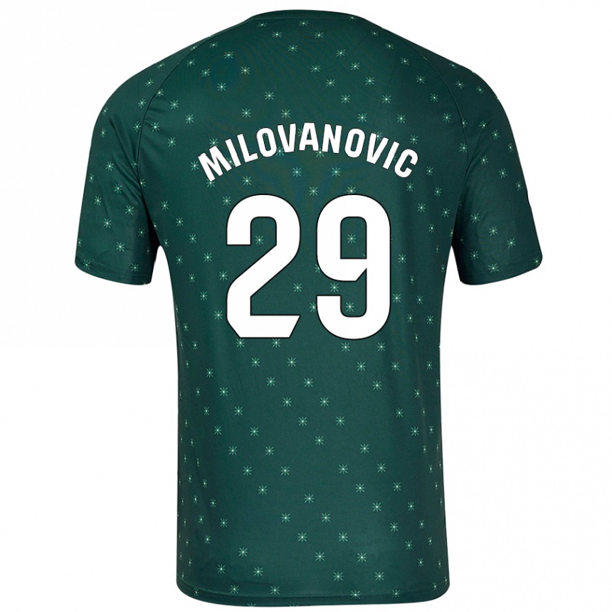 Kids Football Marko Milovanovic #29 Dark Green Away Jersey 2024/25 T-Shirt Australia