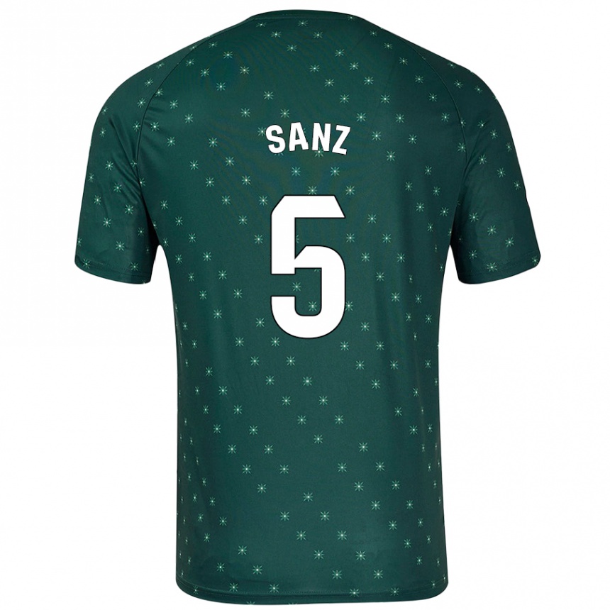 Kids Football Paco Sanz #5 Dark Green Away Jersey 2024/25 T-Shirt Australia