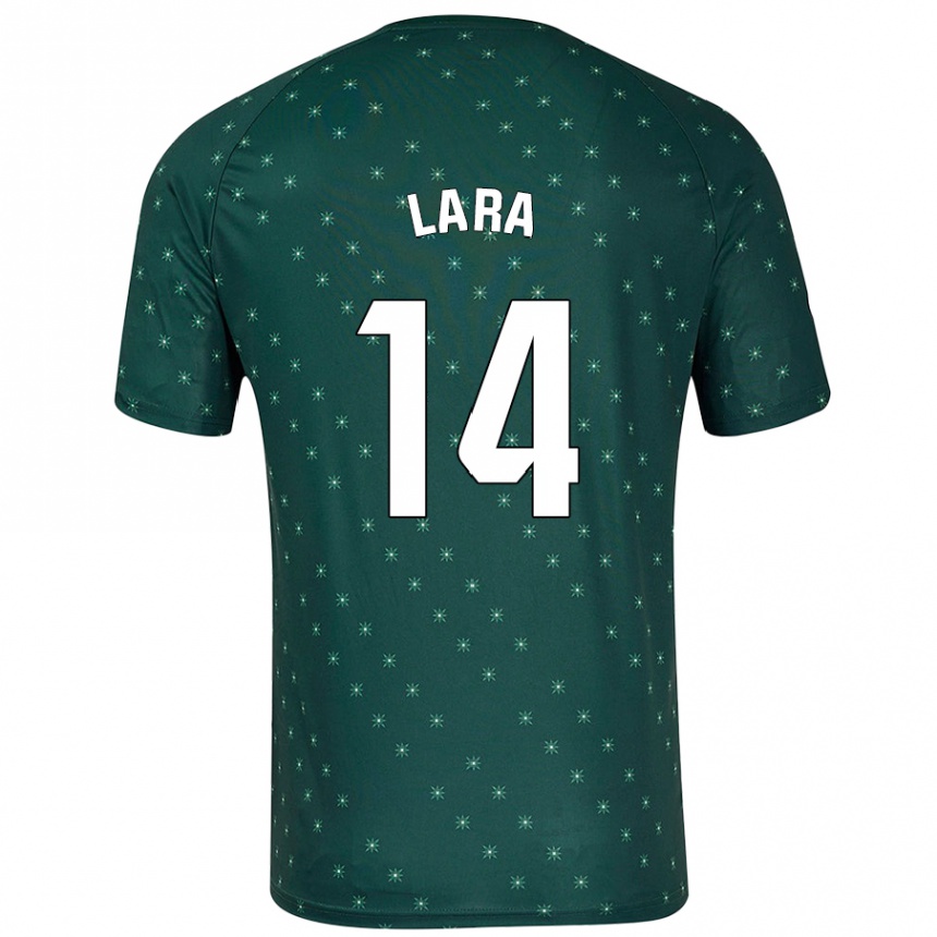 Kids Football Luis Lara #14 Dark Green Away Jersey 2024/25 T-Shirt Australia