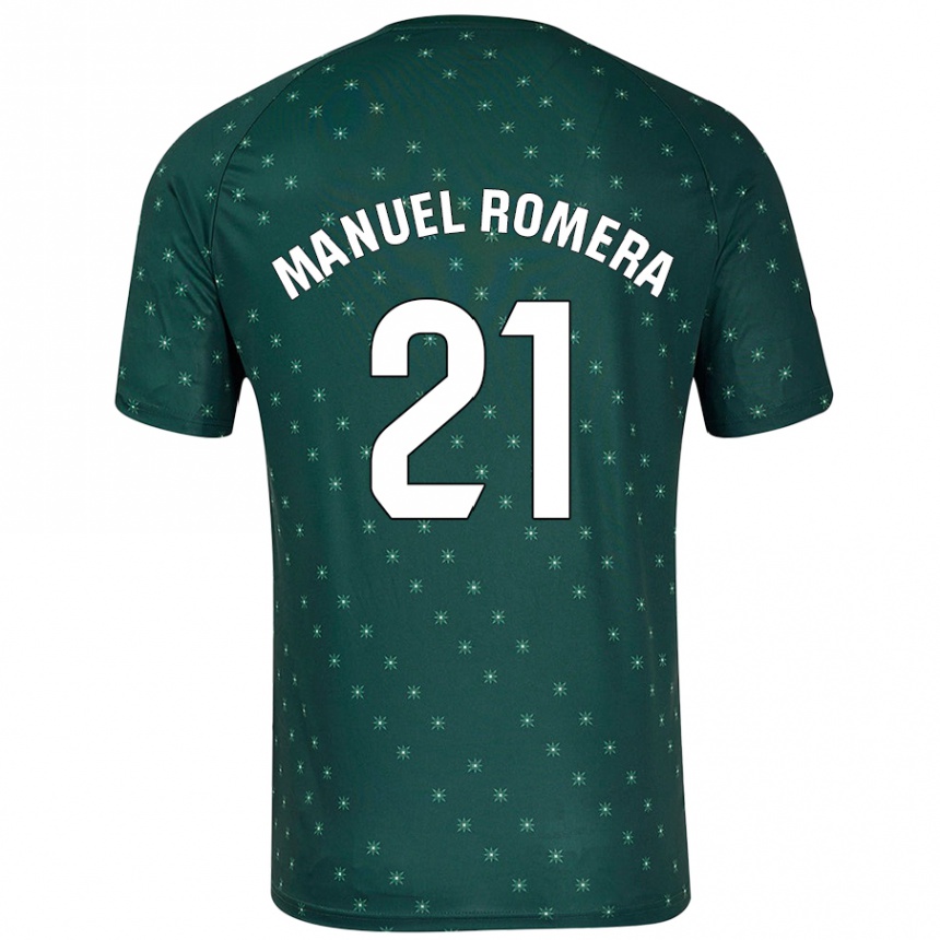 Kids Football José Manuel Romera #21 Dark Green Away Jersey 2024/25 T-Shirt Australia