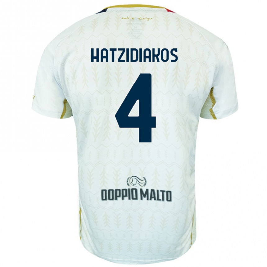 Kids Football Pantelis Hatzidiakos #4 White Away Jersey 2024/25 T-Shirt Australia