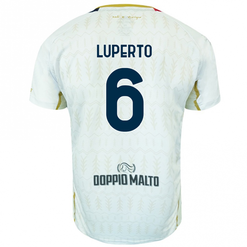 Kids Football Sebastiano Luperto #6 White Away Jersey 2024/25 T-Shirt Australia