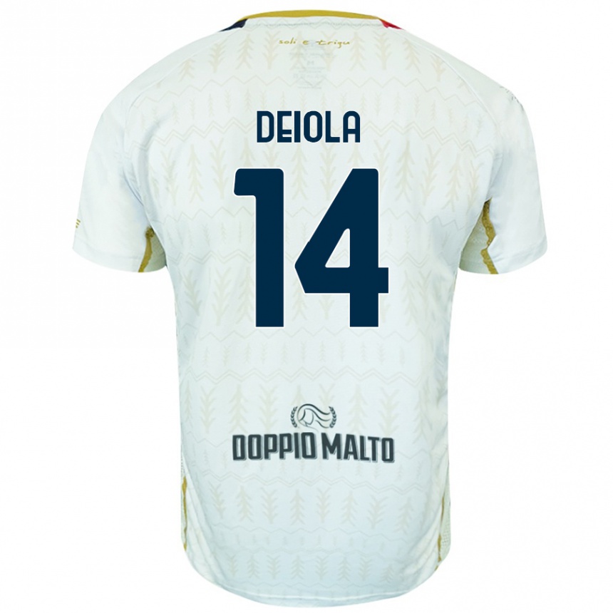 Kids Football Alessandro Deiola #14 White Away Jersey 2024/25 T-Shirt Australia