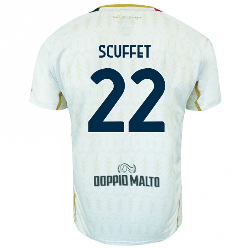 Kids Football Simone Scuffet #22 White Away Jersey 2024/25 T-Shirt Australia