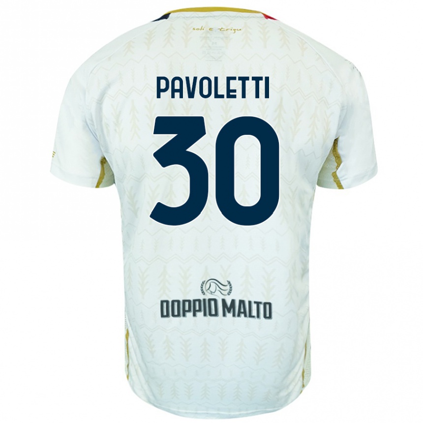 Kids Football Leonardo Pavoletti #30 White Away Jersey 2024/25 T-Shirt Australia