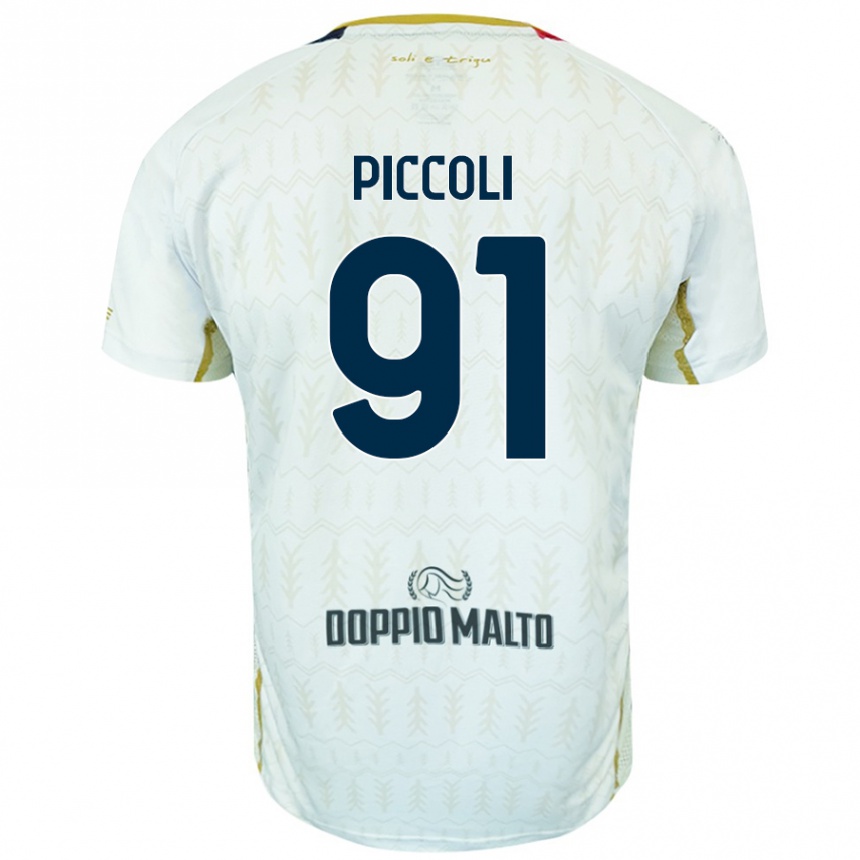 Kids Football Roberto Piccoli #91 White Away Jersey 2024/25 T-Shirt Australia