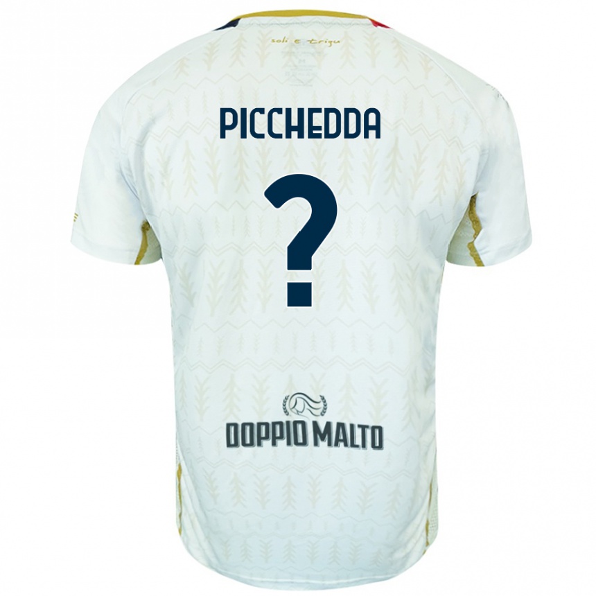 Kids Football Marco Picchedda #0 White Away Jersey 2024/25 T-Shirt Australia