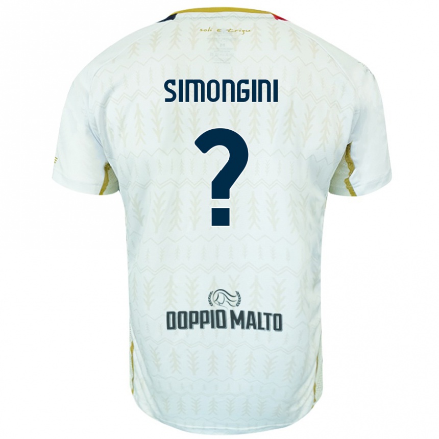 Kids Football Andrea Simongini #0 White Away Jersey 2024/25 T-Shirt Australia