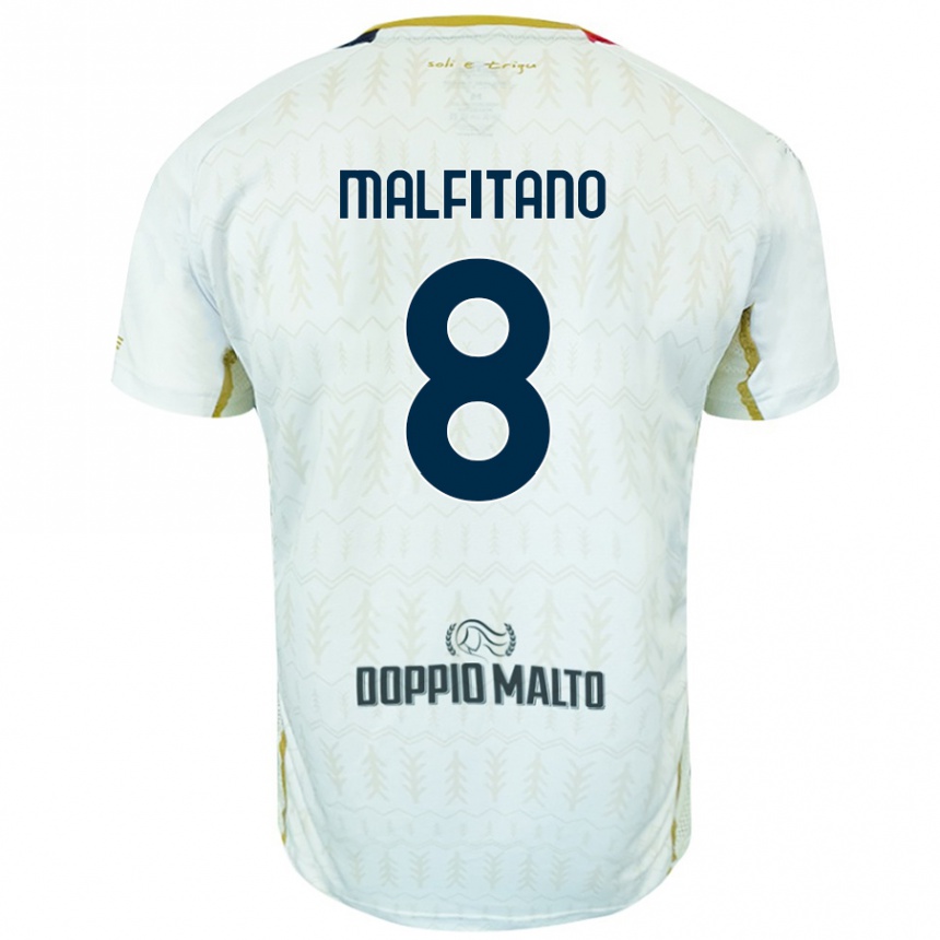 Kids Football Roberto Malfitano #8 White Away Jersey 2024/25 T-Shirt Australia