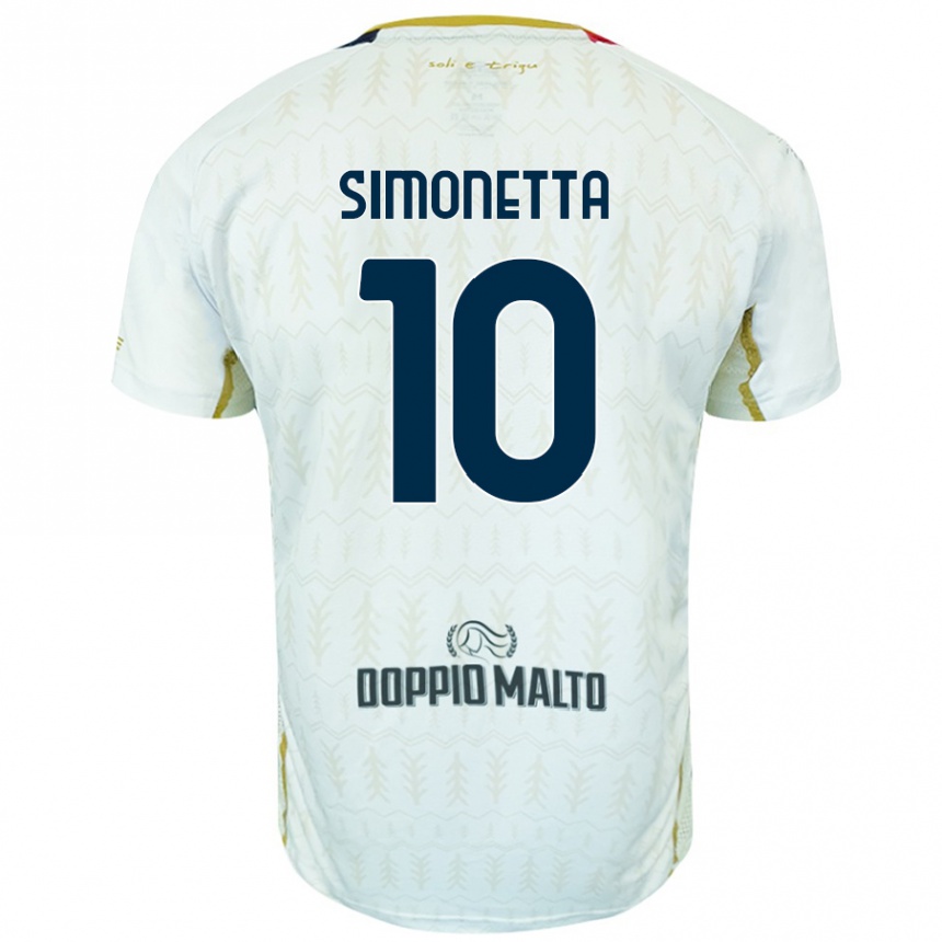 Kids Football Jacopo Simonetta #10 White Away Jersey 2024/25 T-Shirt Australia