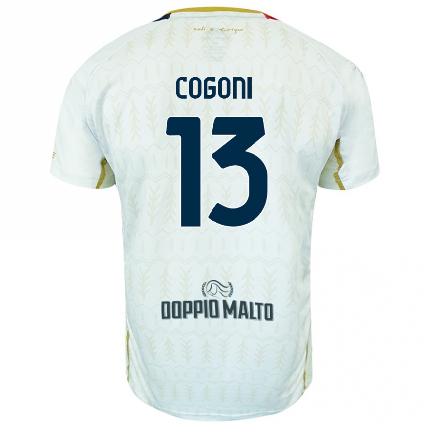 Kids Football Andrea Cogoni #13 White Away Jersey 2024/25 T-Shirt Australia