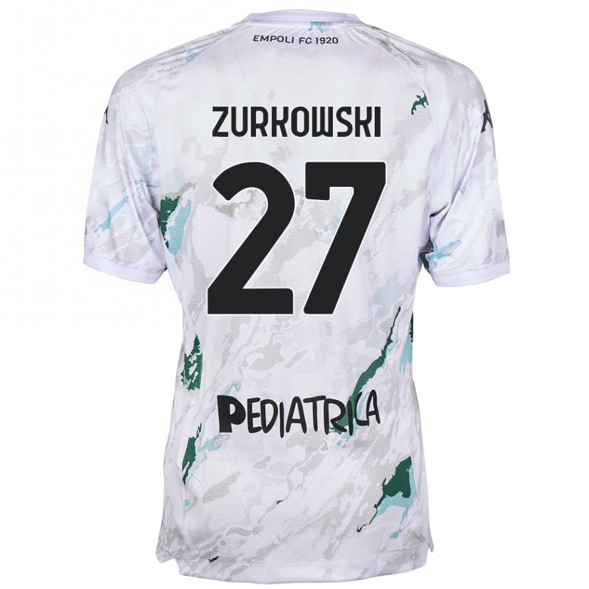 Kids Football Szymon Żurkowski #27 Grey Away Jersey 2024/25 T-Shirt Australia