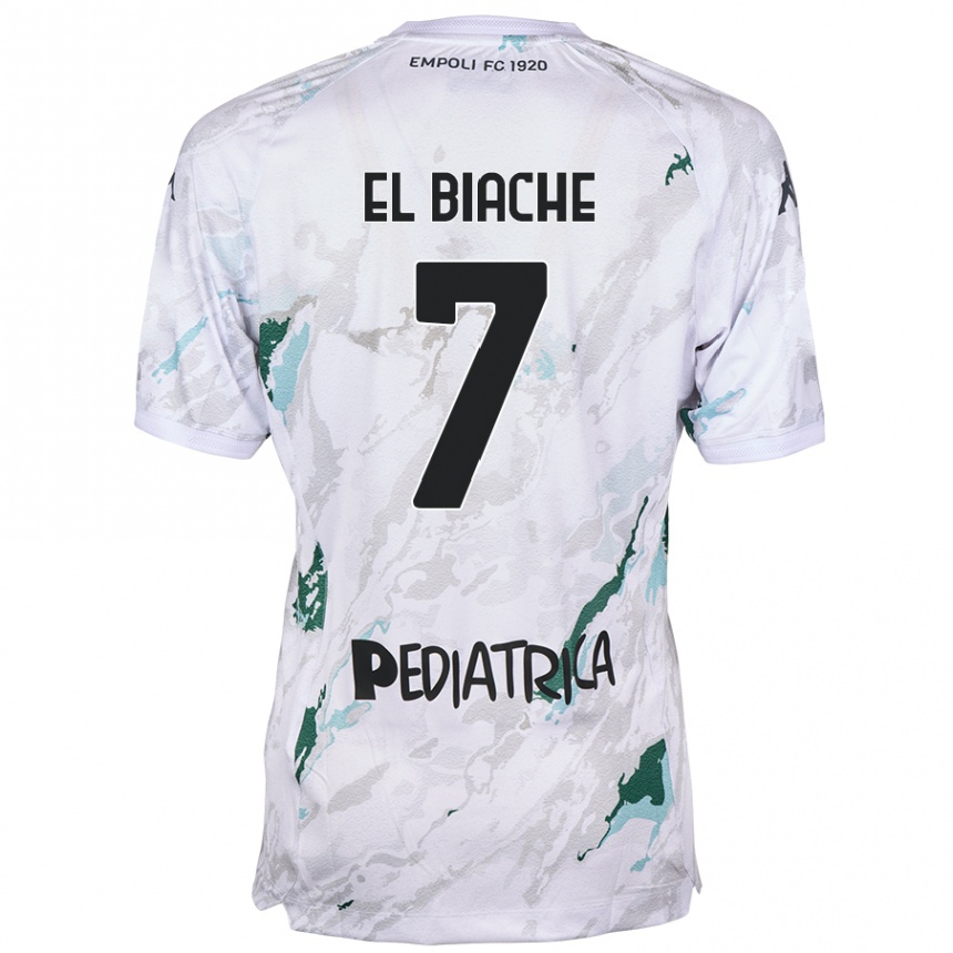 Kids Football Noah El Biache #7 Grey Away Jersey 2024/25 T-Shirt Australia