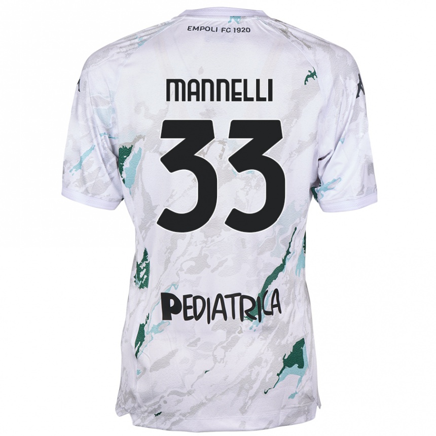 Kids Football Matteo Mannelli #33 Grey Away Jersey 2024/25 T-Shirt Australia