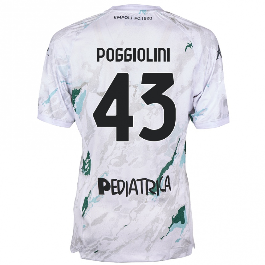 Kids Football Duccio Poggiolini #43 Grey Away Jersey 2024/25 T-Shirt Australia