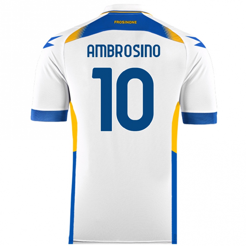 Kids Football Giuseppe Ambrosino #10 White Away Jersey 2024/25 T-Shirt Australia