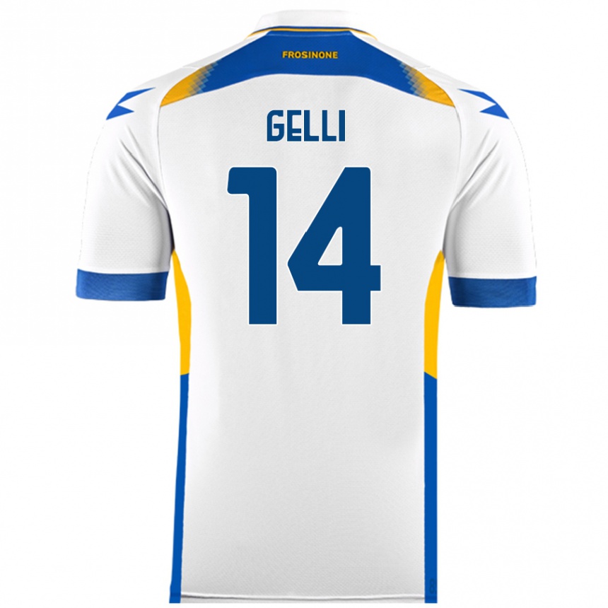 Kids Football Francesco Gelli #14 White Away Jersey 2024/25 T-Shirt Australia