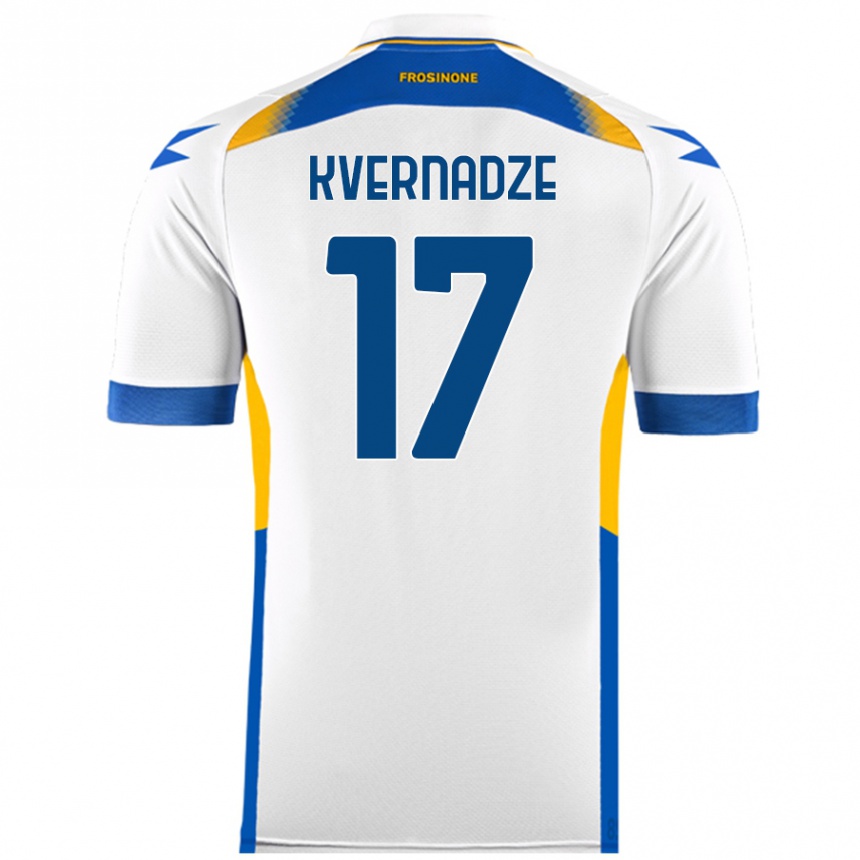 Kids Football Giorgi Kvernadze #17 White Away Jersey 2024/25 T-Shirt Australia