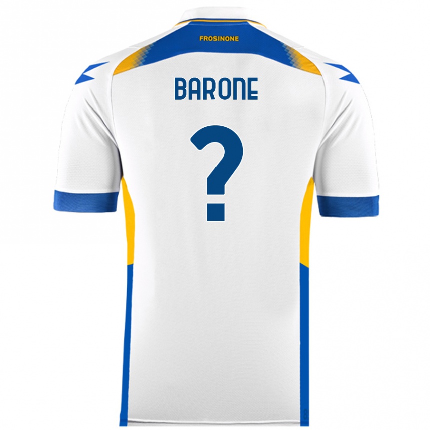 Kids Football Filippo Barone #0 White Away Jersey 2024/25 T-Shirt Australia