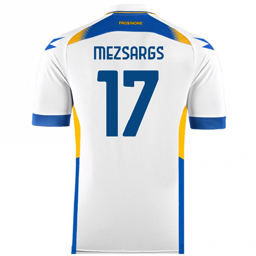 Kids Football Kristians Mezsargs #17 White Away Jersey 2024/25 T-Shirt Australia