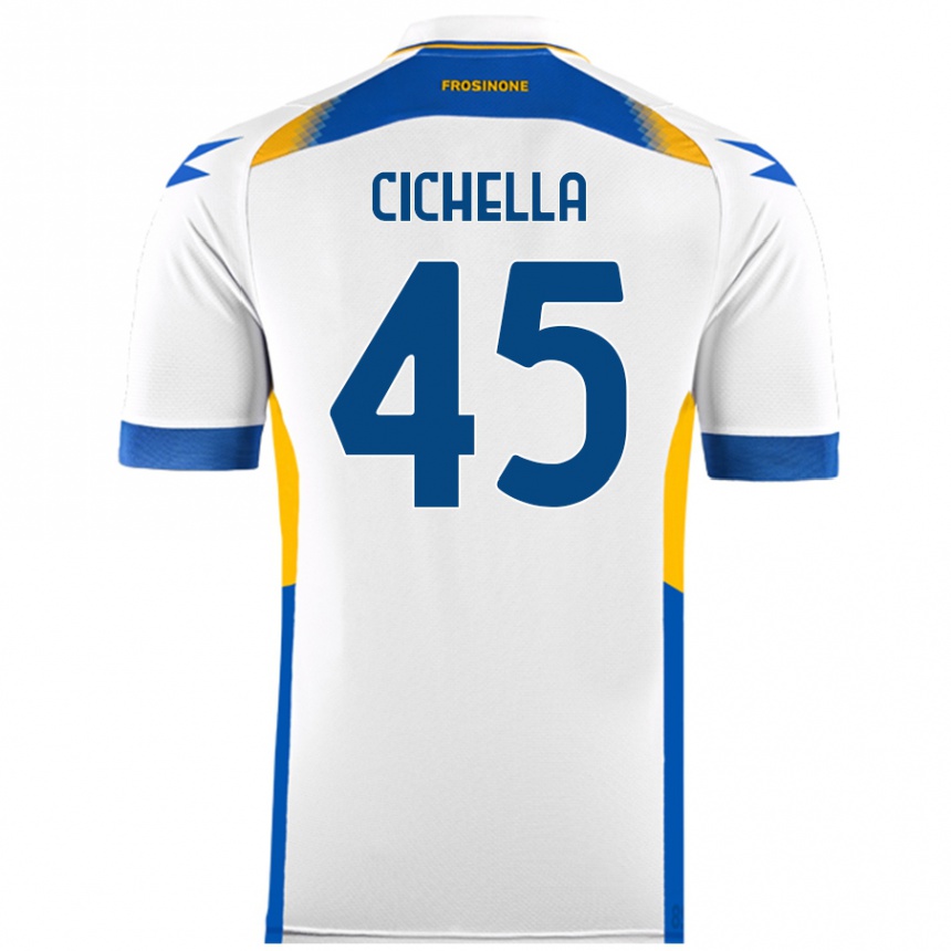 Kids Football Matteo Cichella #45 White Away Jersey 2024/25 T-Shirt Australia