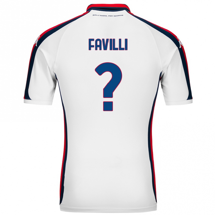 Kids Football Andrea Favilli #0 White Away Jersey 2024/25 T-Shirt Australia