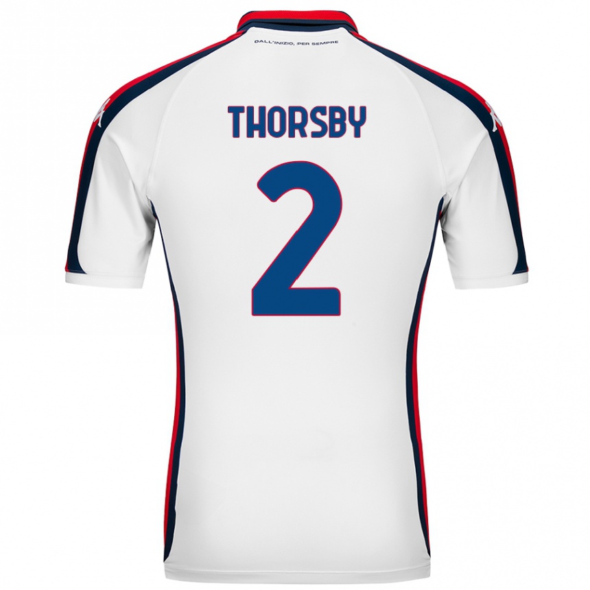 Kids Football Morten Thorsby #2 White Away Jersey 2024/25 T-Shirt Australia