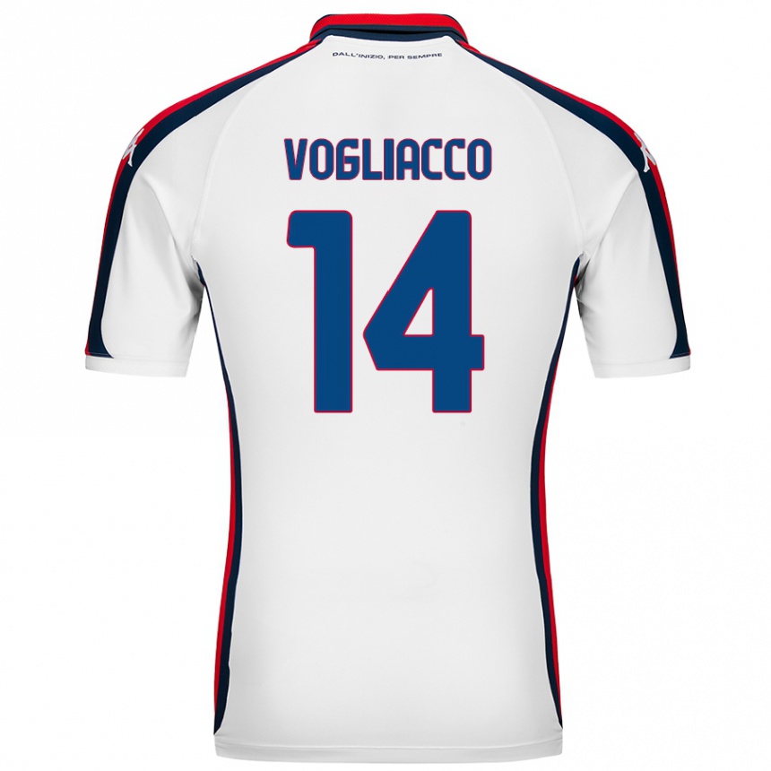 Kids Football Alessandro Vogliacco #14 White Away Jersey 2024/25 T-Shirt Australia