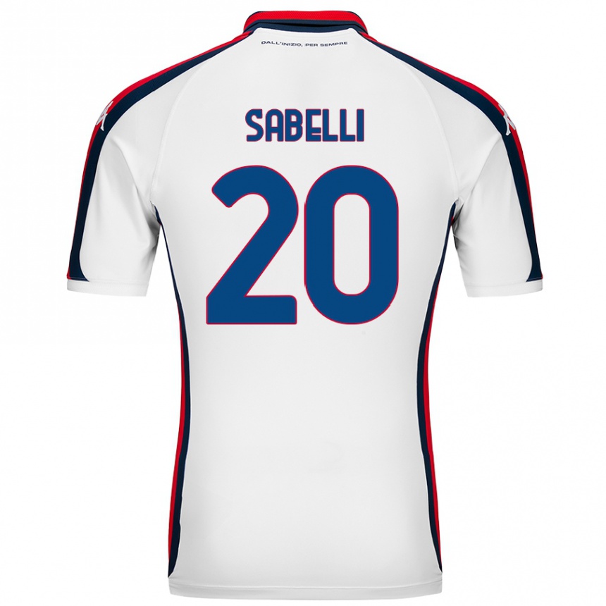 Kids Football Stefano Sabelli #20 White Away Jersey 2024/25 T-Shirt Australia