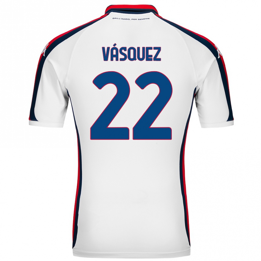 Kids Football Johan Vásquez #22 White Away Jersey 2024/25 T-Shirt Australia