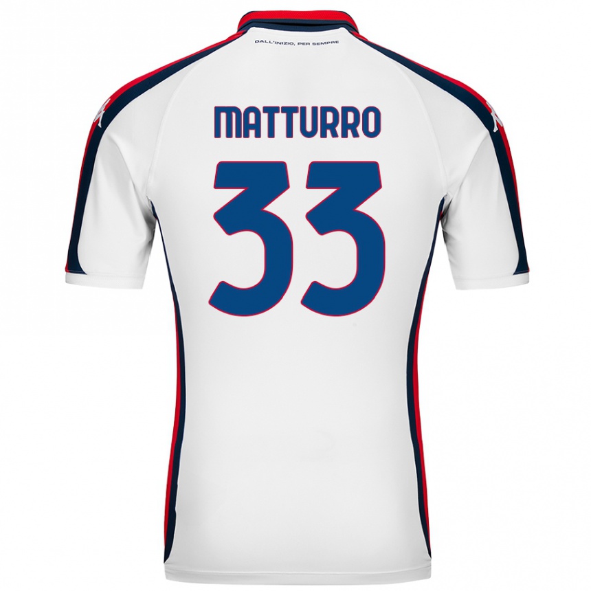 Kids Football Alan Matturro #33 White Away Jersey 2024/25 T-Shirt Australia