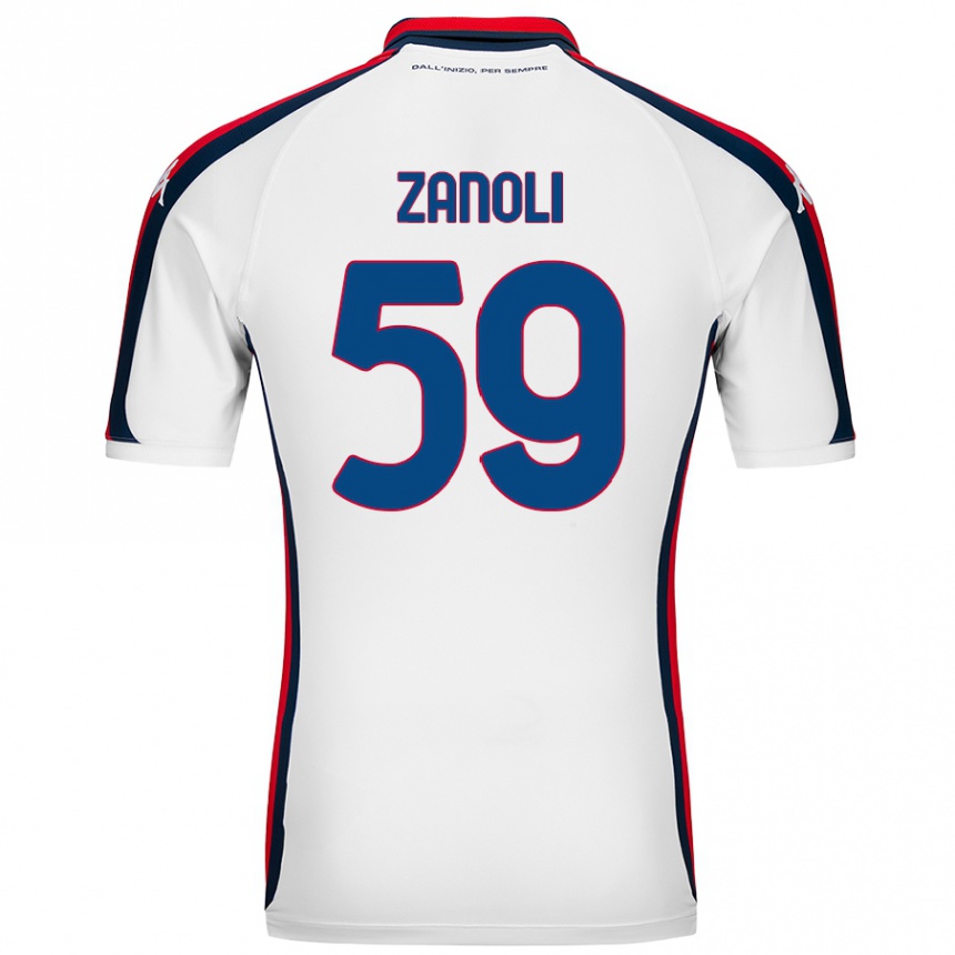 Kids Football Alessandro Zanoli #59 White Away Jersey 2024/25 T-Shirt Australia