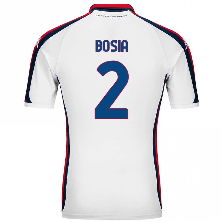 Kids Football Davide Bosia #2 White Away Jersey 2024/25 T-Shirt Australia