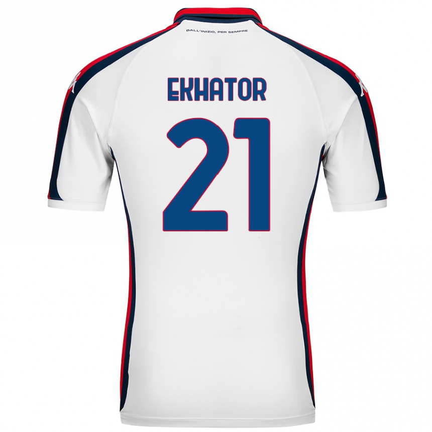 Kids Football Jeff Ekhator #21 White Away Jersey 2024/25 T-Shirt Australia