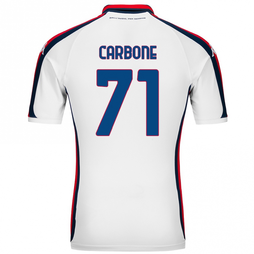 Kids Football Filippo Carbone #71 White Away Jersey 2024/25 T-Shirt Australia