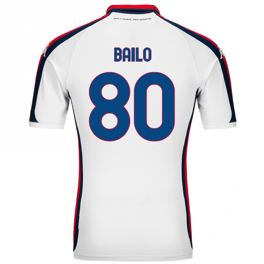 Kids Football Giorgio Bailo #80 White Away Jersey 2024/25 T-Shirt Australia