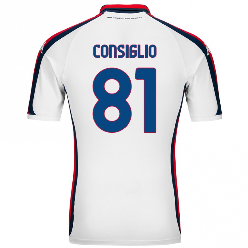 Kids Football Leonardo Consiglio #81 White Away Jersey 2024/25 T-Shirt Australia