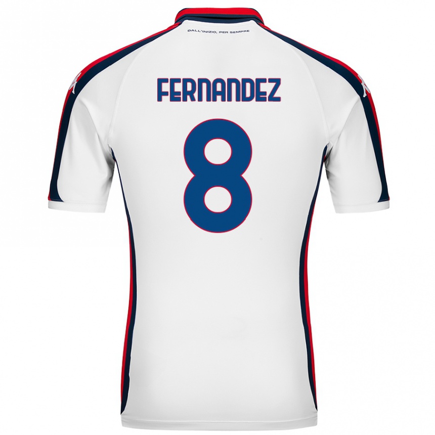 Kids Football Maria Fernandez #8 White Away Jersey 2024/25 T-Shirt Australia