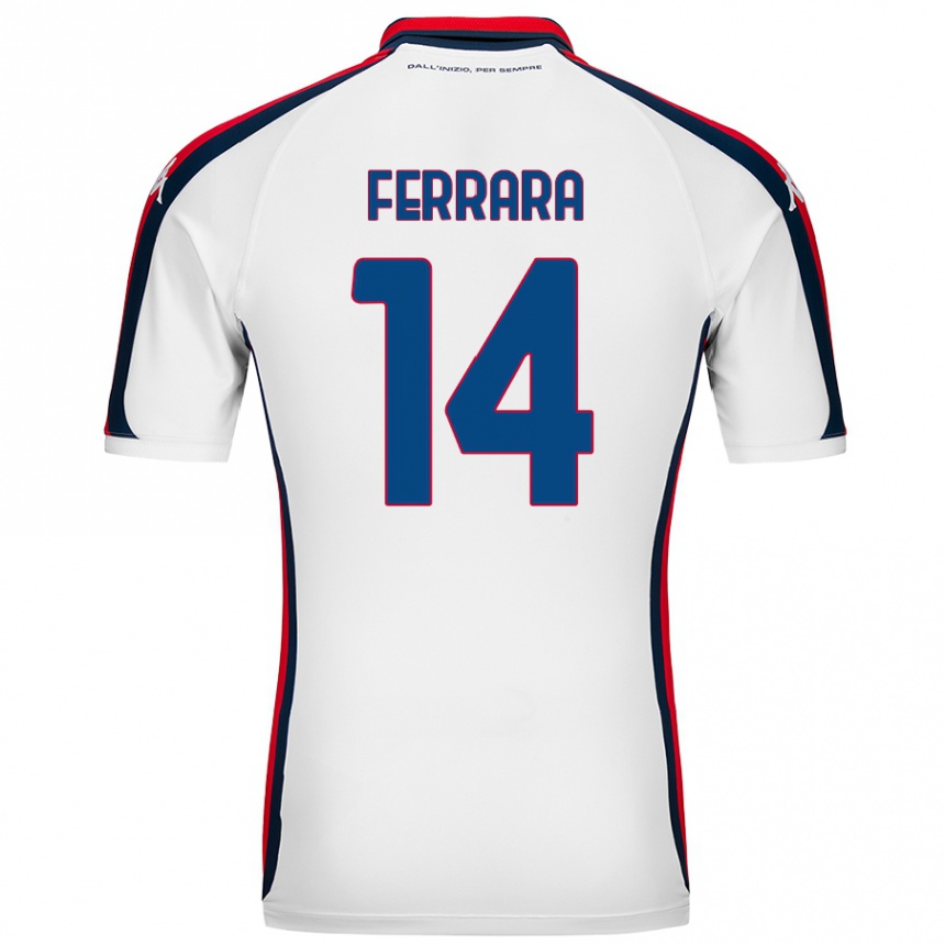 Kids Football Anastasia Ferrara #14 White Away Jersey 2024/25 T-Shirt Australia