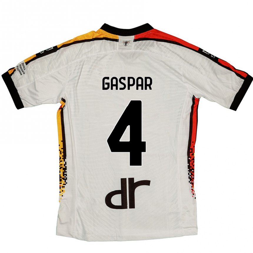 Kids Football Kialonda Gaspar #4 White Black Away Jersey 2024/25 T-Shirt Australia