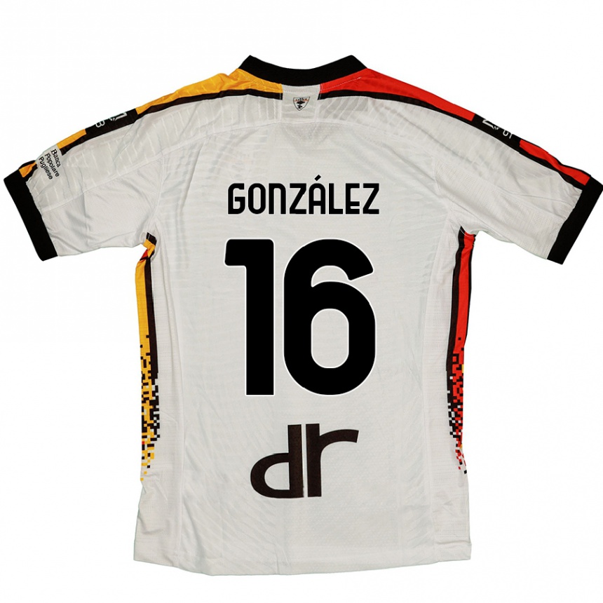 Kids Football Joan González #16 White Black Away Jersey 2024/25 T-Shirt Australia