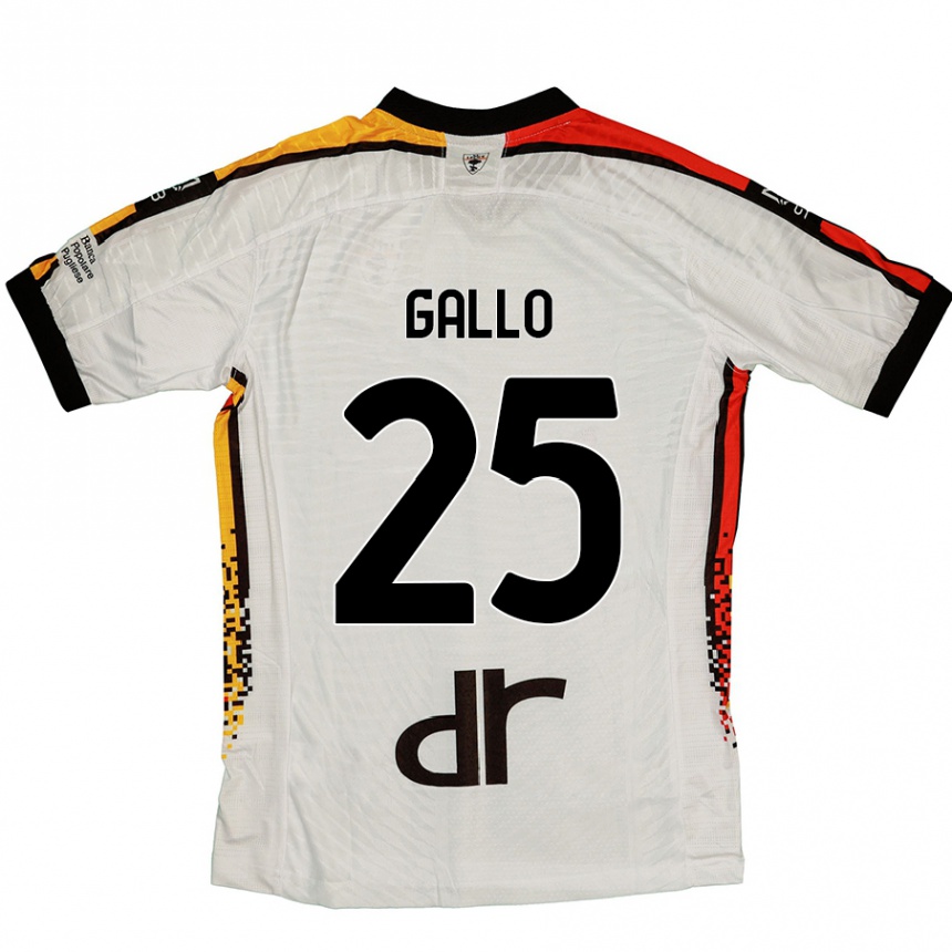 Kids Football Antonino Gallo #25 White Black Away Jersey 2024/25 T-Shirt Australia