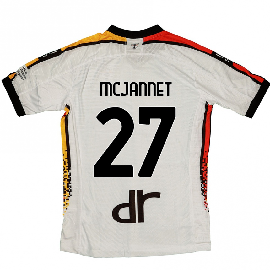 Kids Football Ed Mcjannet #27 White Black Away Jersey 2024/25 T-Shirt Australia